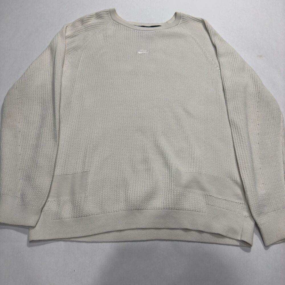 Nike NSW Tech Pack Long Sleeve Knit Top Sweater ‘White’ Size Large